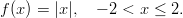 f(x ) = |x|, − 2 < x ≤ 2.       