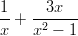 1-+  --3x--- x    x2 − 1  