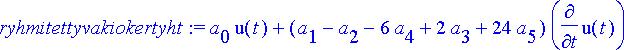 ryhmitettyvakiokertyht := a[0]*u(t)+(a[1]-a[2]-6*a[...