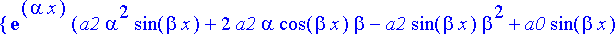 {exp(alpha*x)*(a2*alpha^2*sin(beta*x)+2*a2*alpha*co...