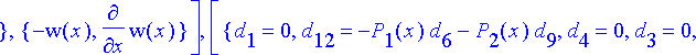 [{d[11] = -P[0](x)*d[2]-P[1](x)*d[5]-P[2](x)*d[8], ...