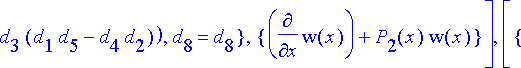 [{d[11] = -P[0](x)*d[2]-P[1](x)*d[5]-P[2](x)*d[8], ...