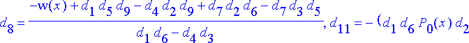 [{d[11] = -P[0](x)*d[2]-P[1](x)*d[5]-P[2](x)*d[8], ...