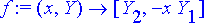 f := proc (x, Y) options operator, arrow; [Y[2], -x...