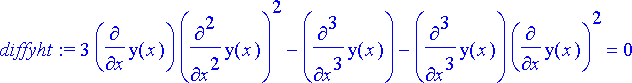 diffyht := 3*diff(y(x),x)*diff(y(x),`$`(x,2))^2-dif...