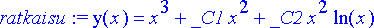 ratkaisu := y(x) = x^3+_C1*x^2+_C2*x^2*ln(x)