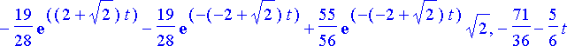 [-4-23/8*exp((2+sqrt(2))*t)*sqrt(2)+5/2*exp((2+sqrt...