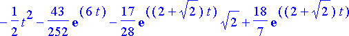 [-4-23/8*exp((2+sqrt(2))*t)*sqrt(2)+5/2*exp((2+sqrt...