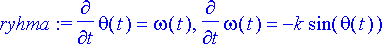 ryhma := diff(theta(t),t) = omega(t), diff(omega(t)...