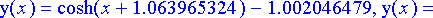 y(x) = cosh(x+1.063965324)-1.002046479, y(x) = cosh...