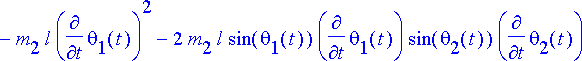 -1/2*l*(-m[1]*l*diff(theta[1](t),t)^2-2*m[2]*l*cos(...