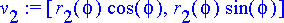 v[2] := [r[2](phi)*cos(phi), r[2](phi)*sin(phi)]