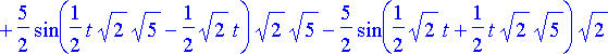 {x[3](t) = 5*sin(2*t)+5/2*sin(1/2*t*sqrt(2)*sqrt(5)...