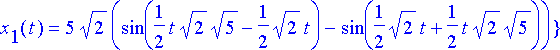 {x[3](t) = 5*sin(2*t)+5/2*sin(1/2*t*sqrt(2)*sqrt(5)...