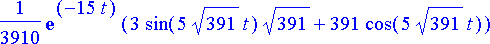 1/3910*exp(-15*t)*(3*sin(5*sqrt(391)*t)*sqrt(391)+3...