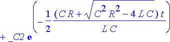 ratkaisu := (omega*E[0]*C*cos(omega*t)-omega^3*E[0]...