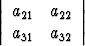 ||         ||
||a21  a22 ||
 a31  a32