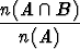 n(A- /~\ -B)-
  n(A)